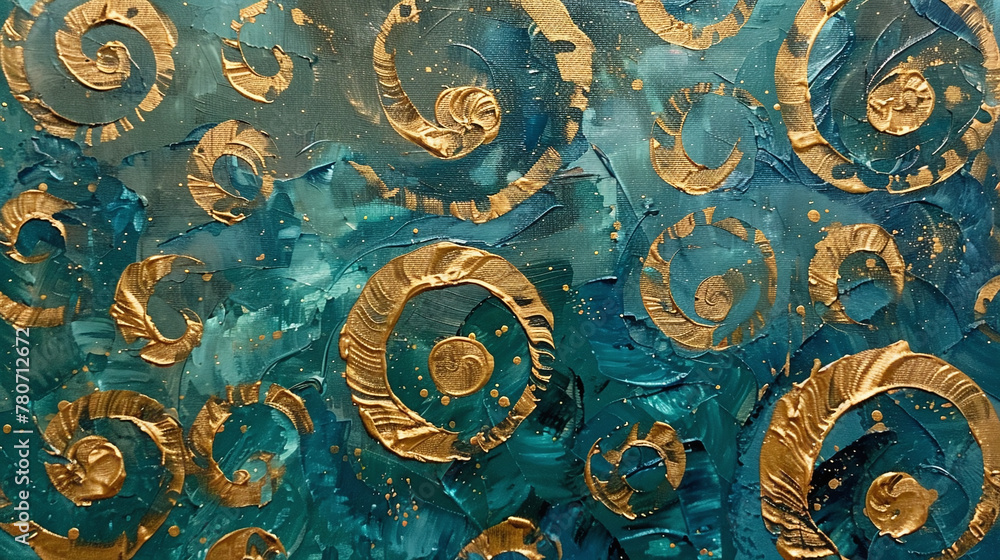 Serene Swirls of Teal: An Abstract Oil Odyssey