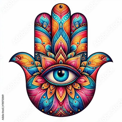 hamsa hand on white