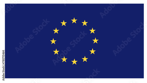 Flat European Union flag. Vector illustration. Icon design.	
