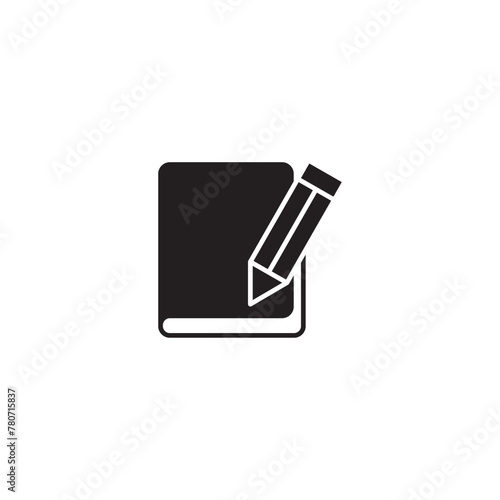 copybook icon vector with pencil 
