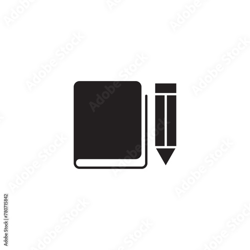 copybook icon vector with pencil 