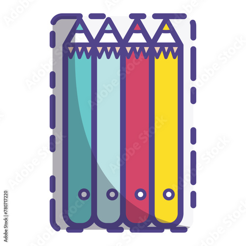 Tender colorful box icon,back to school vector illustration with thin line,vector isolated on white background. Back to school