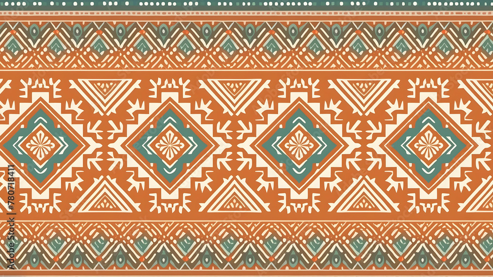Seamless Ethic Pattern Tribal Motifs Inspired by African and Nomadic Carpets and Rugs. Can be used as background, backdrop, textiles or illustration vector. Seamless Ethic Pattern Tribal Motifs Inspired by African and Nomadic Carpets and Rugs. Can be used as background, backdrop, textiles or illustration vector.