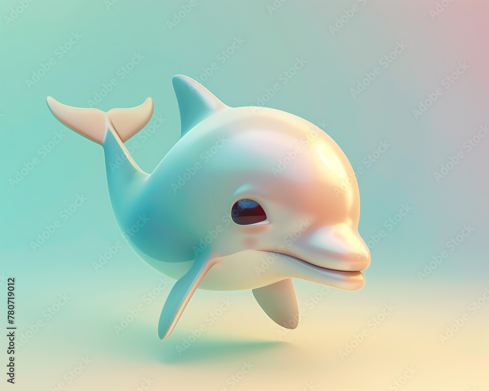 A cute dolphin avatar on a pastel background A cute dolphin avatar on a pastel background