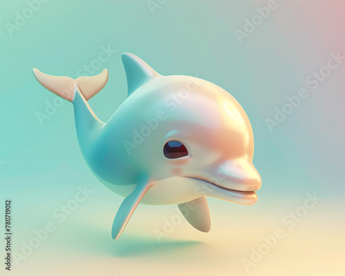 A cute dolphin avatar on a pastel background
