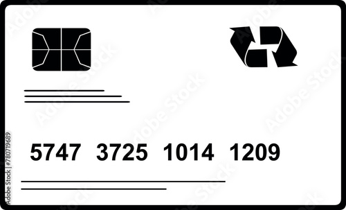 vector drawing illustration debit or credit card cartoon, drawn in black and white color photo