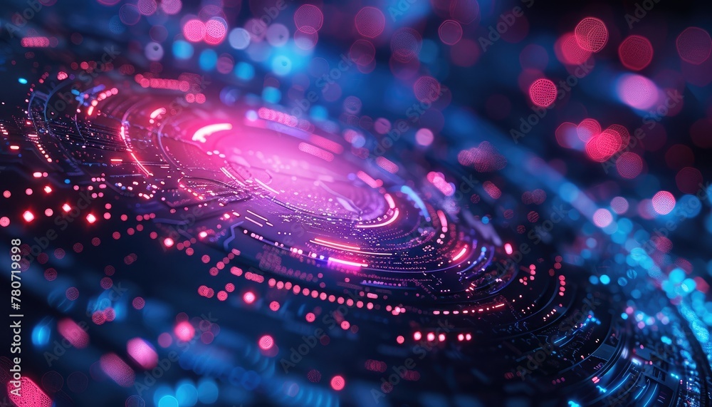 A colorful, glowing, and abstract image of a circle with a pink and blue hue by AI generated image A colorful, glowing, and abstract image of a circle with a pink and blue hue by AI generated image