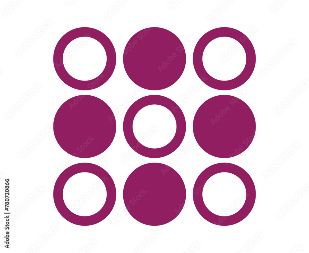 Circle Shape And Circle Outline Collection Purple Symbol Element Vector Graphic Design Illustration