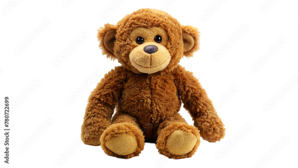 Obraz premium Monkey teddy bear isolated on transparent background