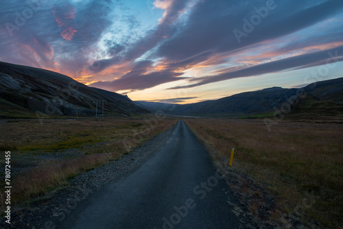 Rural countryside road in west Iceland photo