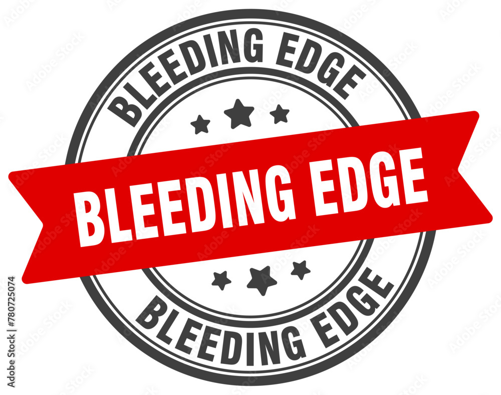 bleeding edge stamp. bleeding edge label on transparent background. round sign