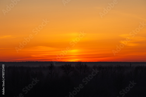 Orange dawn, early morning over the river © anderus