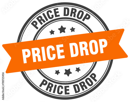 price drop stamp. price drop label on transparent background. round sign