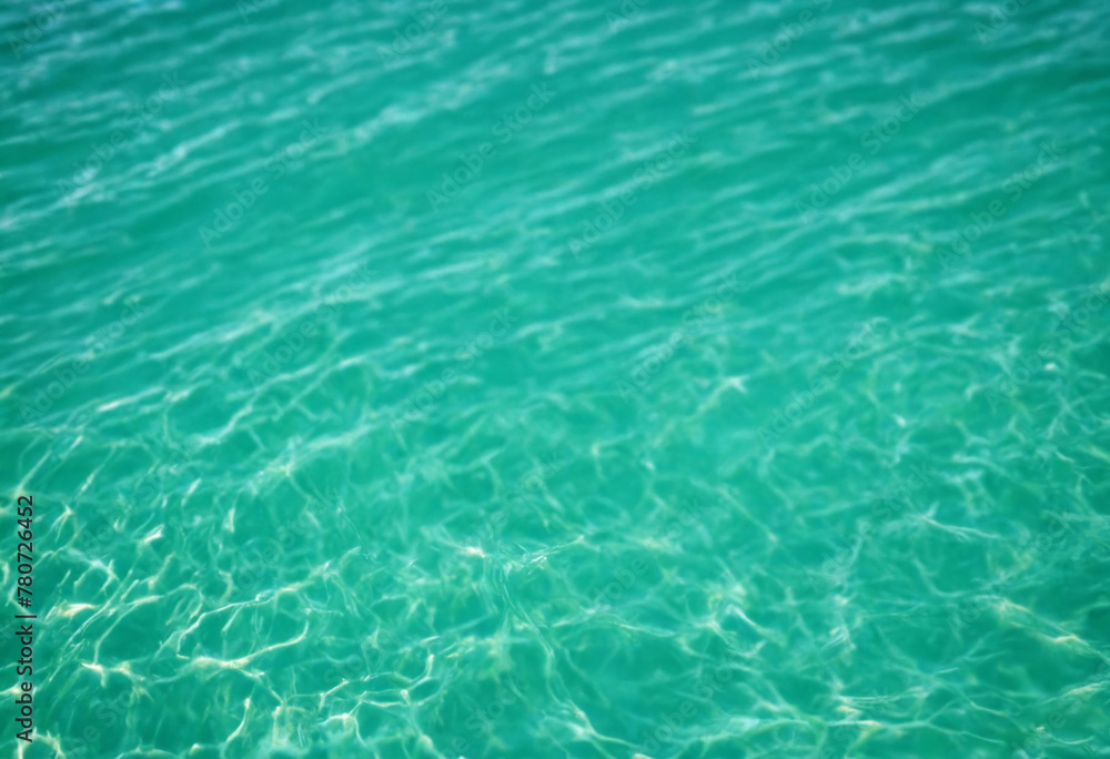 Blurred turquoise blue green water backdrop