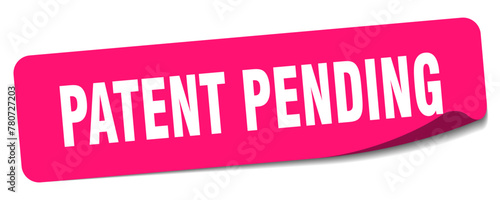 patent pending sticker. patent pending label