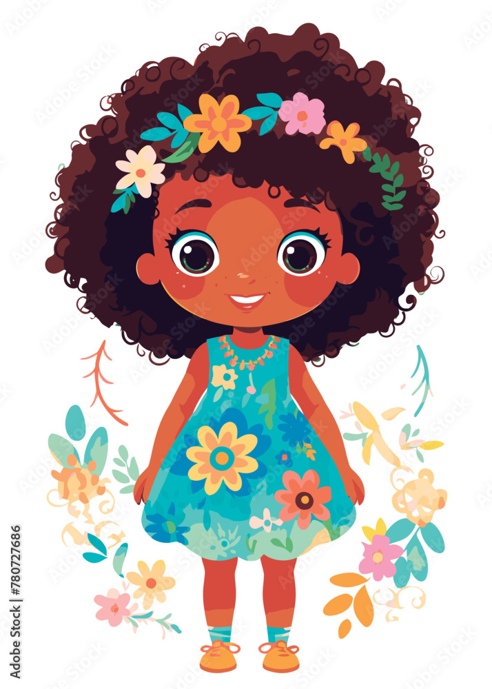 Vector cartoon girl character Vector cartoon girl character