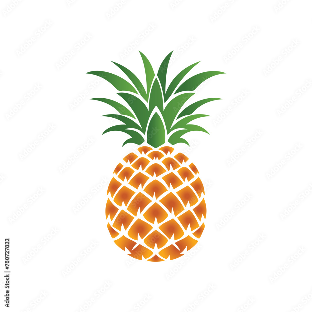 Pineapple natural food color icon. Freshness sweet art vector design. Pineapple natural food color icon. Freshness sweet art vector design.