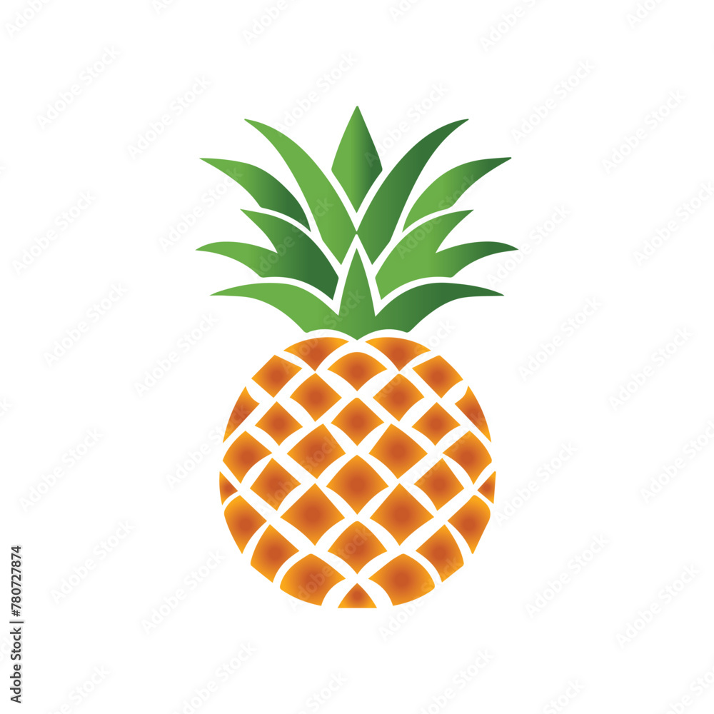Pineapple natural food color icon. Freshness sweet art vector design. Pineapple natural food color icon. Freshness sweet art vector design.