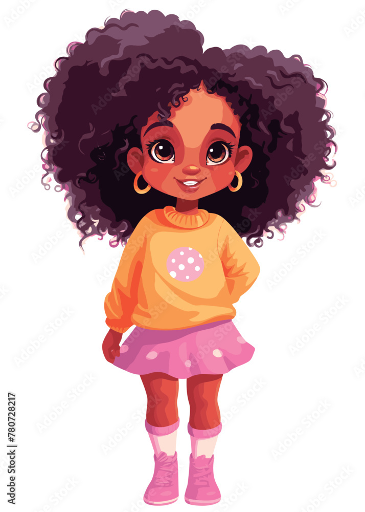Fototapeta premium Vector cartoon girl character