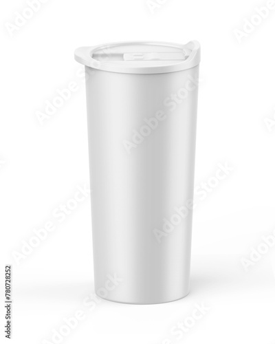 Vacuum coffee cup glass blank mockup template 3d illustration.