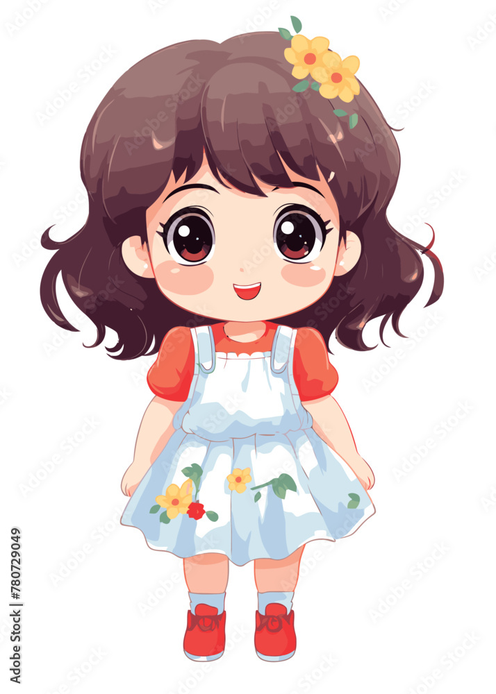 Vector cartoon girl character Vector cartoon girl character