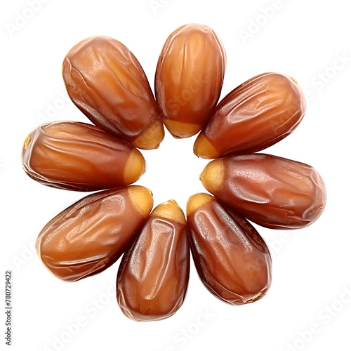 illustration of date seed top view, Isolated on transparent PNG background, Generative ai