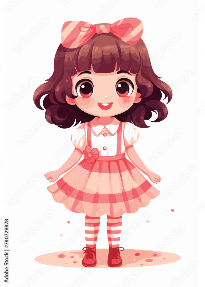 Vector cartoon girl character Vector cartoon girl character