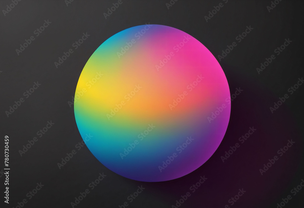 Gradient ball illustration in trendy color on black background