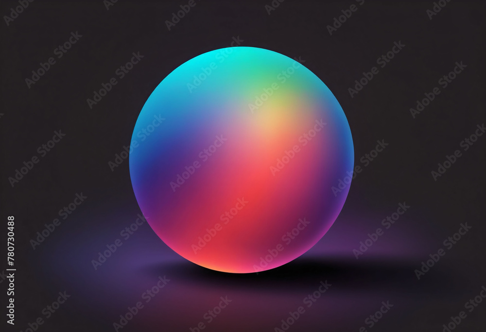 Obraz premium Gradient ball illustration in trendy color on black background