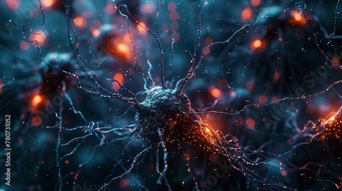 The intricate network of neurons in the brain reflects the beauty of its complexity when observed through a microscope.