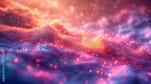 A mesmerizing pink and purple nebula, scattered with twinkling stars, illuminates the depths of space.