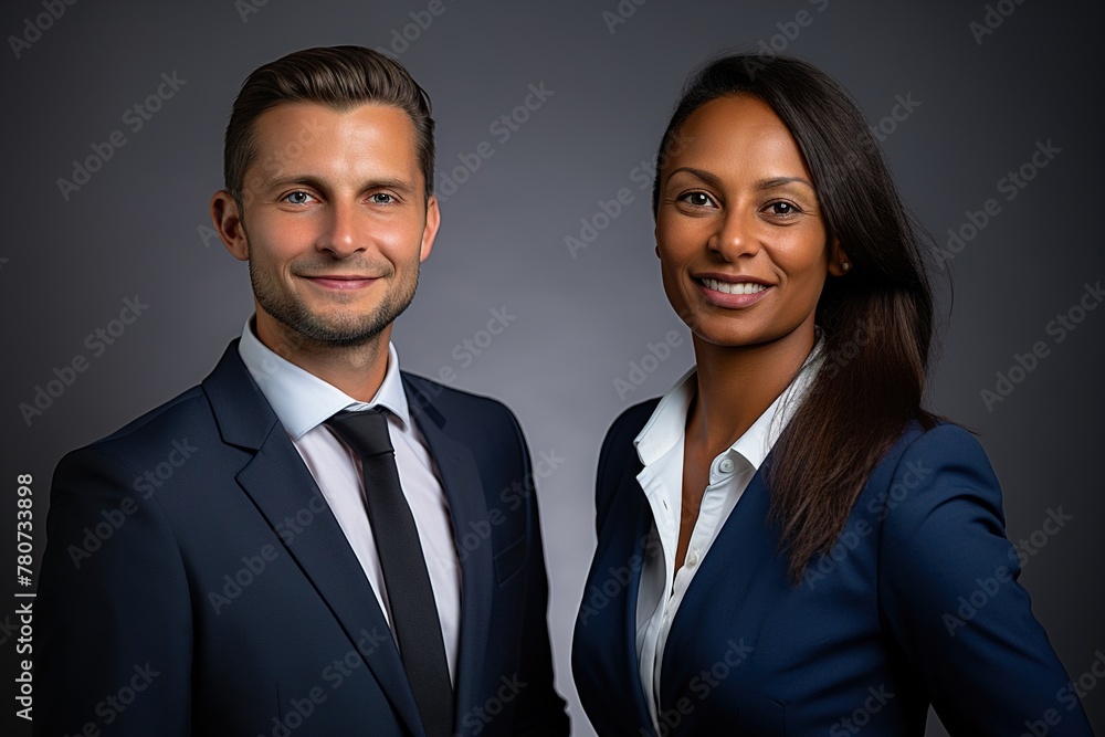 Two people in suits and ties pose for a photo Two people in suits and ties pose for a photo