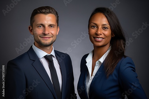 Two people in suits and ties pose for a photo