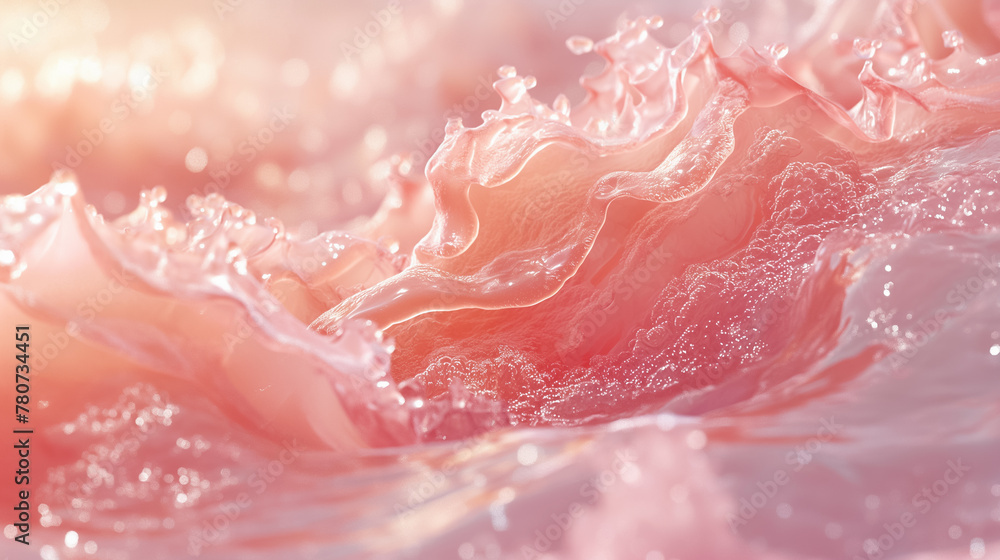 Ethereal Pink Water Splash with Sparkling Light Reflections Ethereal Pink Water Splash with Sparkling Light Reflections