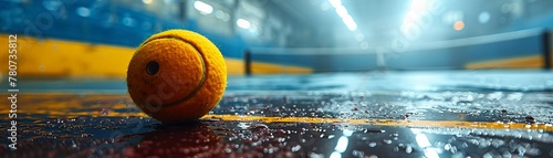 Dynamic squash match in an indoor court, intense, sports, competitive, sci-fi tone photo