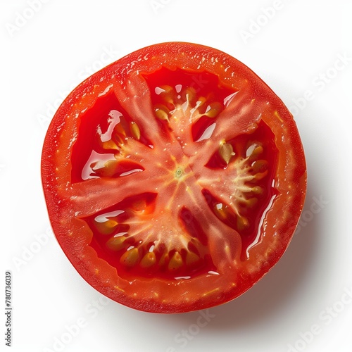 Wallpaper Mural Slice of tomato vegetable isolated on white background with clipping path Torontodigital.ca