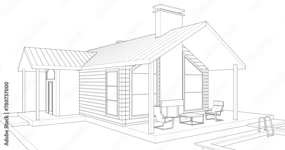 sketch of house