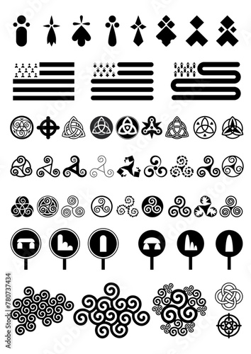 Symboles et icônes Bretons vectoriels