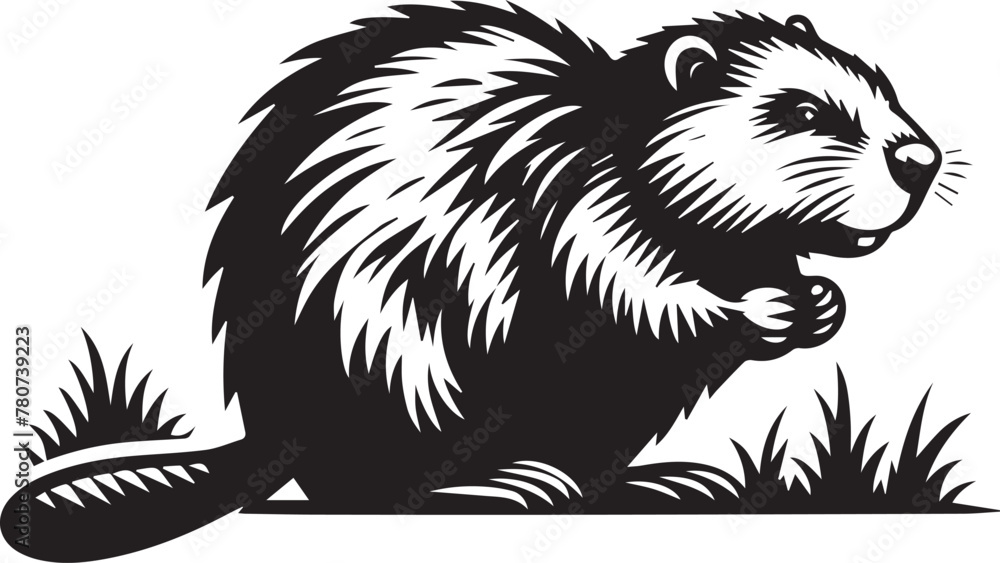 Obraz premium Beaver Silhouette SVG Design (17).eps