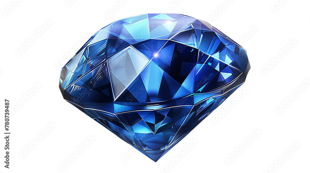 Blue diamond crystal on a transparent background Blue diamond crystal on a transparent background