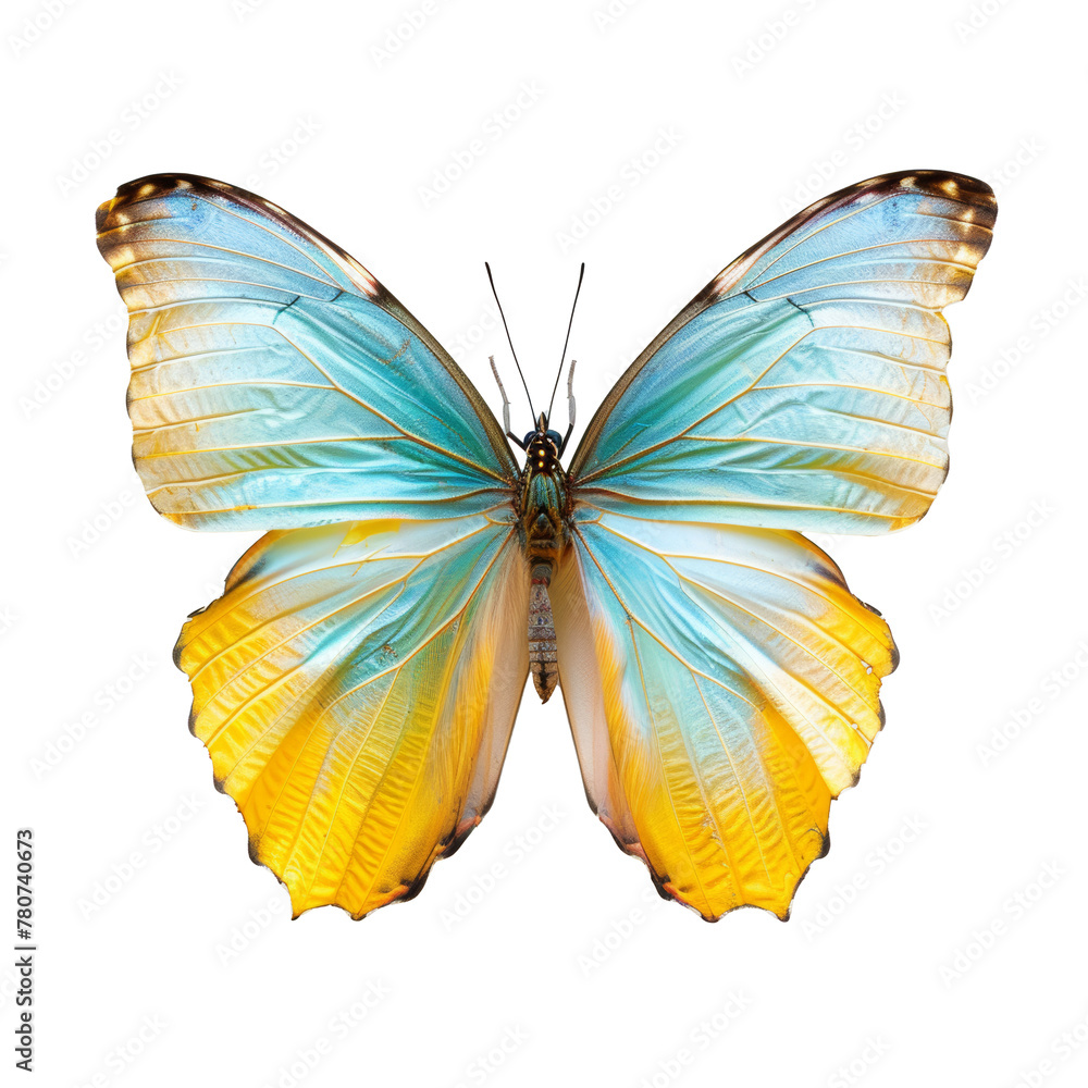 Fototapeta premium Beautiful colorful butterfly, isolated on transparent background.