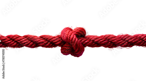 Red rope with knot PNG. Red thick string with rope in the middle isolated. Shoe lace string PNG. String top view PNG. Red rope flat lay PNG