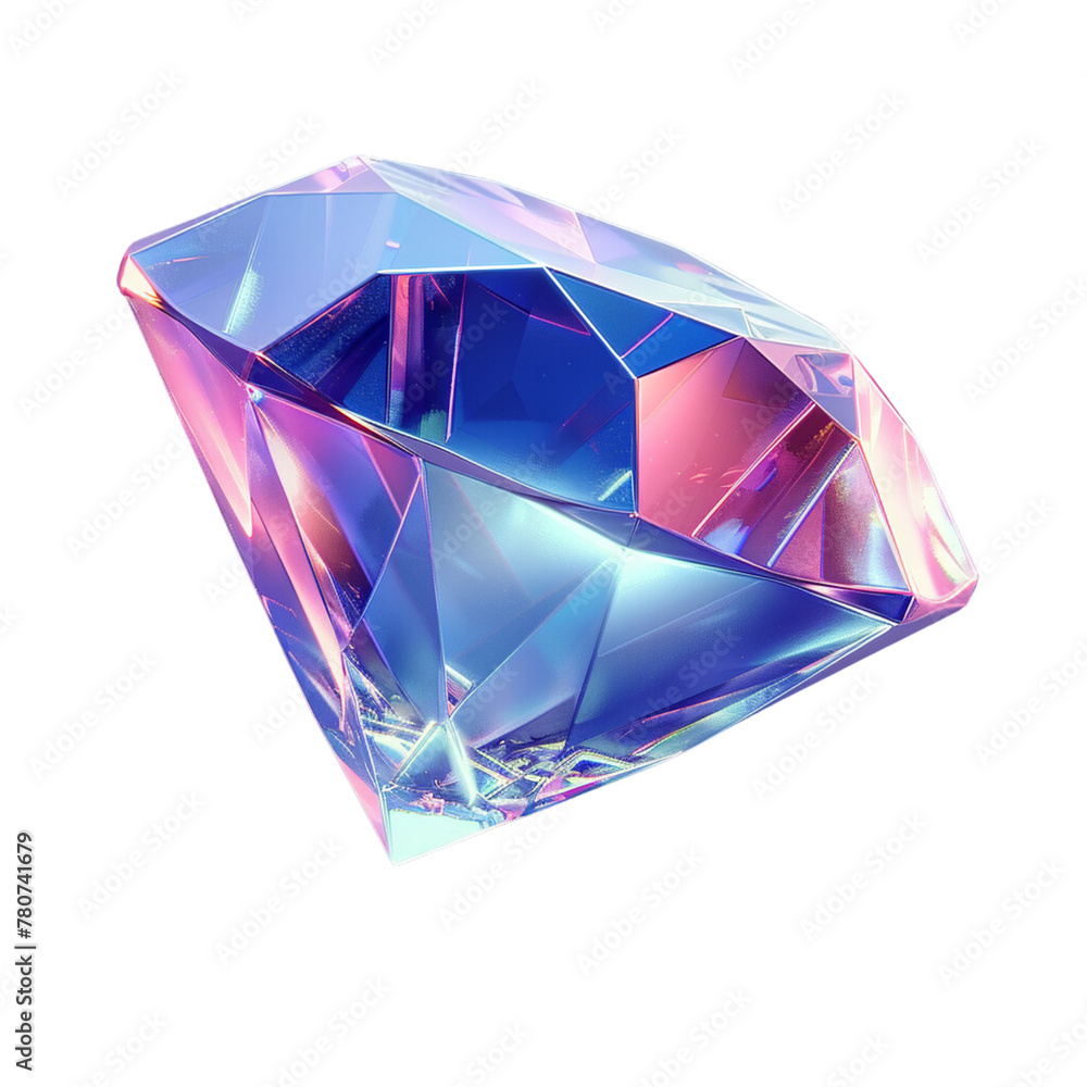 Blue diamond crystal on a transparent background Blue diamond crystal on a transparent background