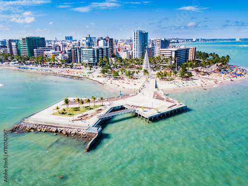 Aerial view of the city of Maceió with Marco dos Corais and Ponta Verde Beach photo