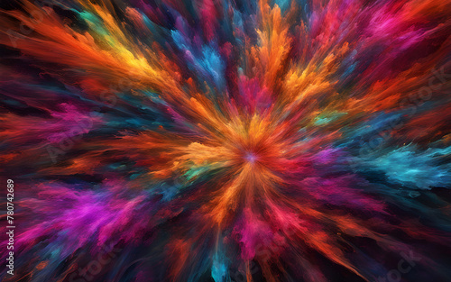 Color explosion Paint splash, Abstract wallpaper Neon Multicolor glow Fractal Digital art Fairy Futuristic Surreal texture