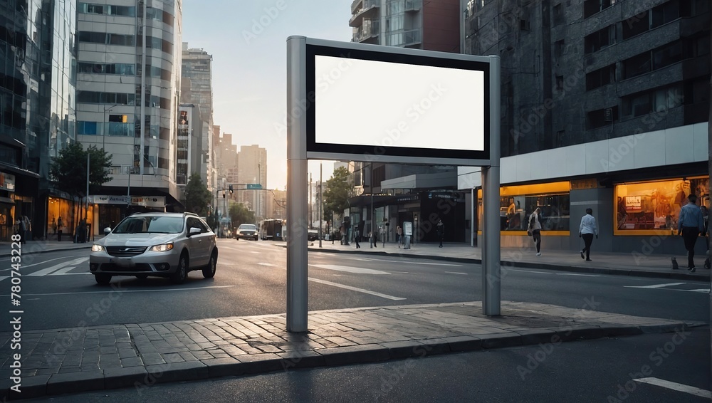 Mock up Billboard Media Advertising Poster banner template at Bus Station city street Mock up Billboard Media Advertising Poster banner template at Bus Station city street
