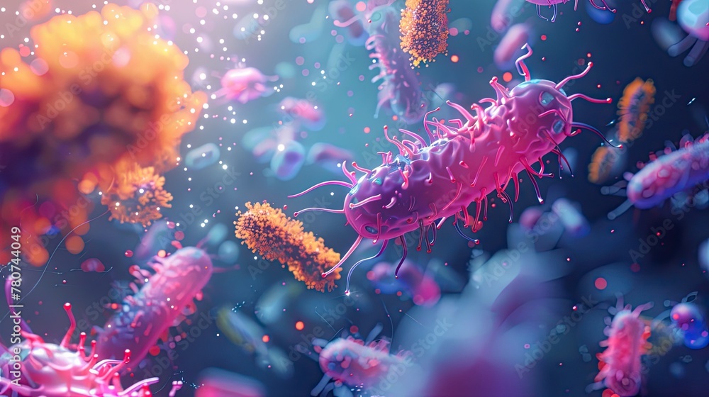 A 3D depiction of antibiotic-resistant bacteria A 3D depiction of antibiotic-resistant bacteria
