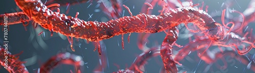 A 3D artistic rendering of the Ebola virus