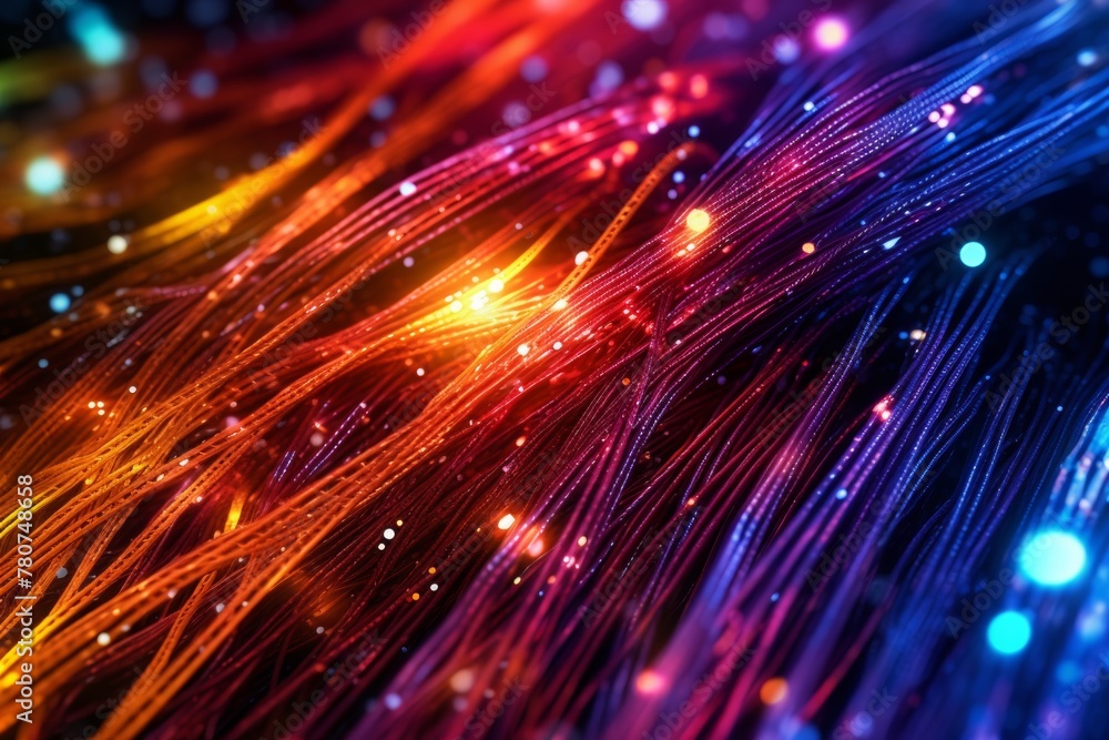 Vibrant Fiber Optics Colorful Technological Background Vibrant Fiber Optics Colorful Technological Background