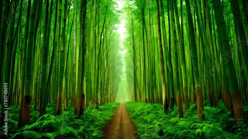Emerald Pathway  Bamboo s Role in Eco-Harmony and Climate Action. Concept Eco-Harmony  Climate Action  Bamboo  Emerald Pathway